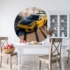 Naklejka koło samochód Żółty Drift na Lotnisku we wnętrzu – wizualizacja 2