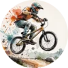 Naklejka koło BMX Tuszem i Akwarelą – płaski wzór