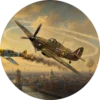 Naklejka koło Hurricane nad Tower Bridge – płaski wzór